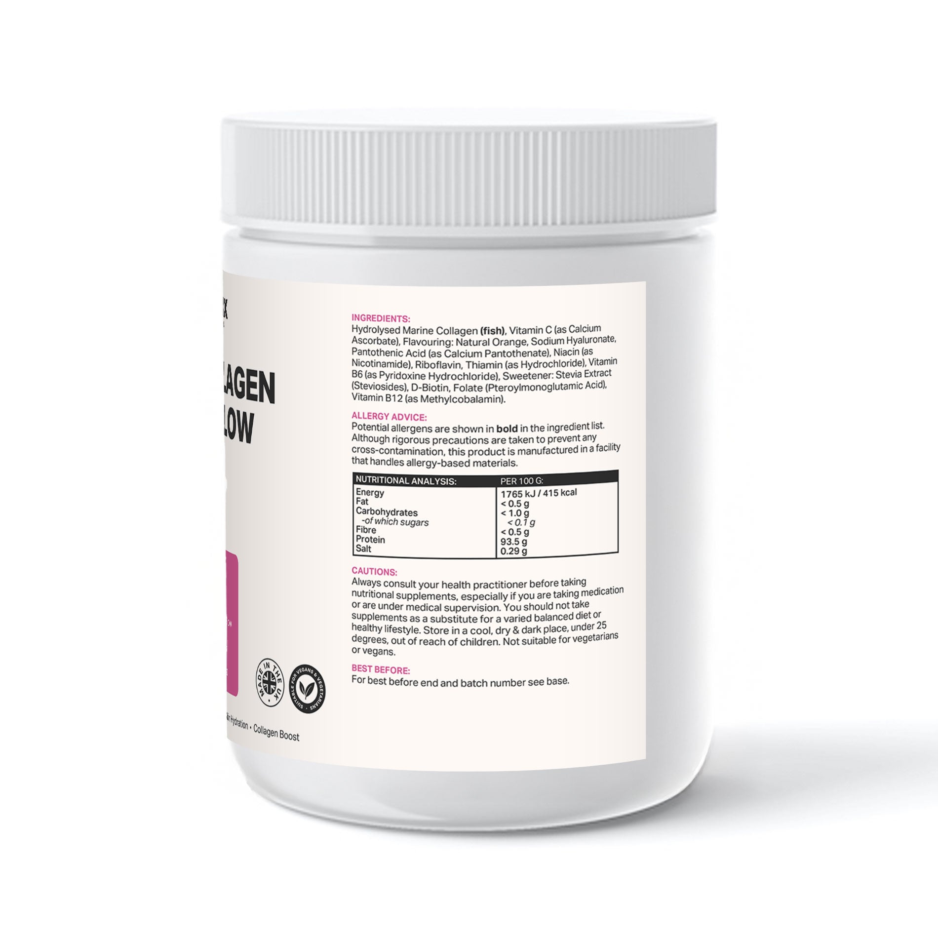 Collagen C+ Glow - Hydrolysed Marine Collagen Powder