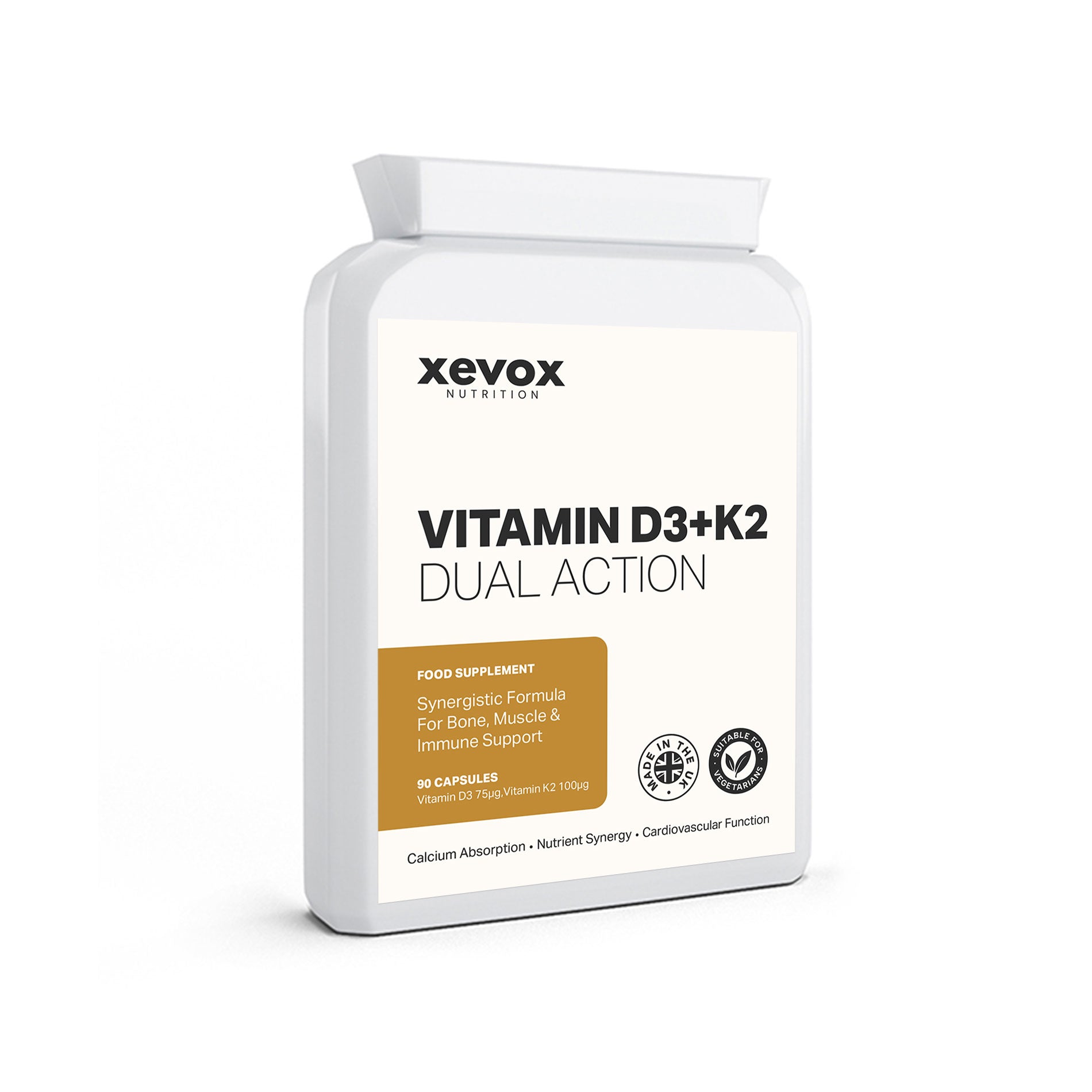 Vitamin D3+K2 Dual Action - 75µg D3 + 100µg K2