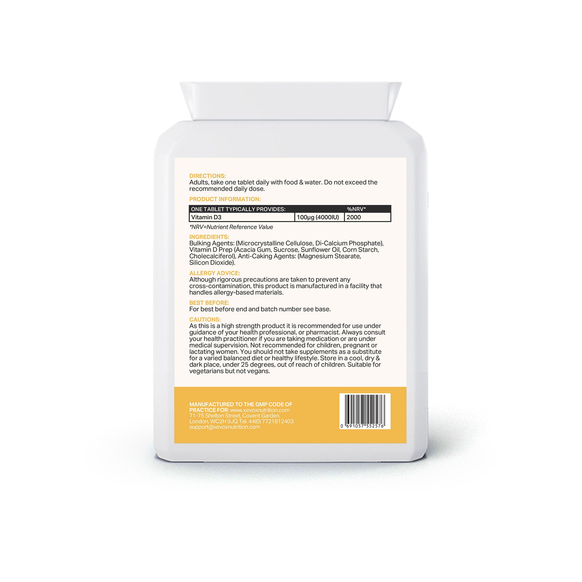 Vitamin D3 4000IU (100μg) - High Potency
